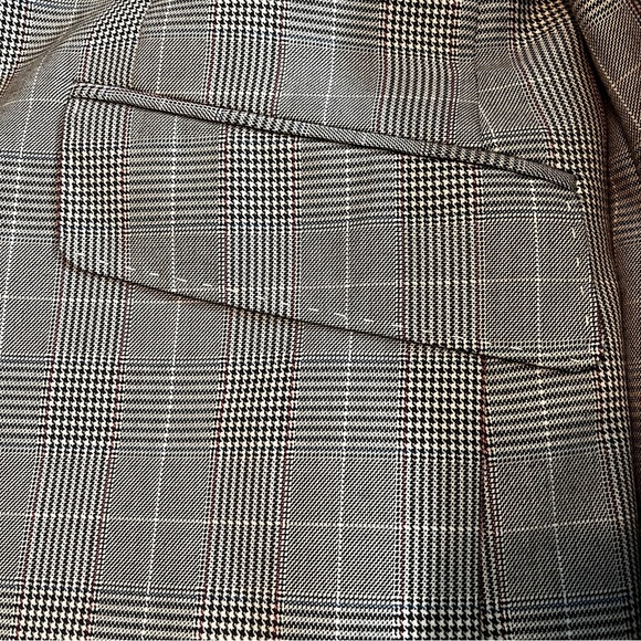 Haggar Men's 42S Plaid Windowpane Blazer Contrast Stitching Preppy Academia - Picture 15 of 15